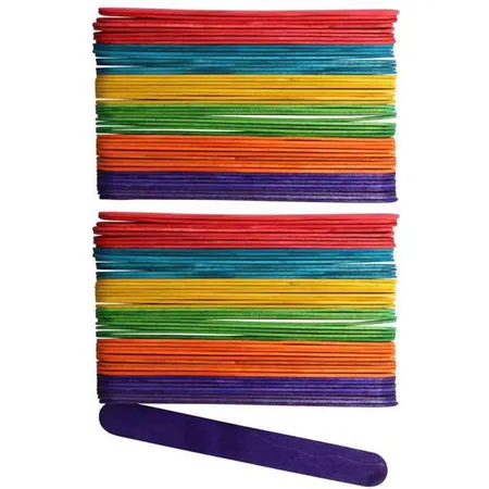 Glorex Bastelhölzer aus bunt lackiertem Birkenholz, ca. 15 cm, 100 Stück