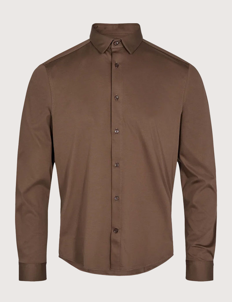 MOS MOSH CHEMISE HOMME MARCO CRUNCH JERSEY MARRON
