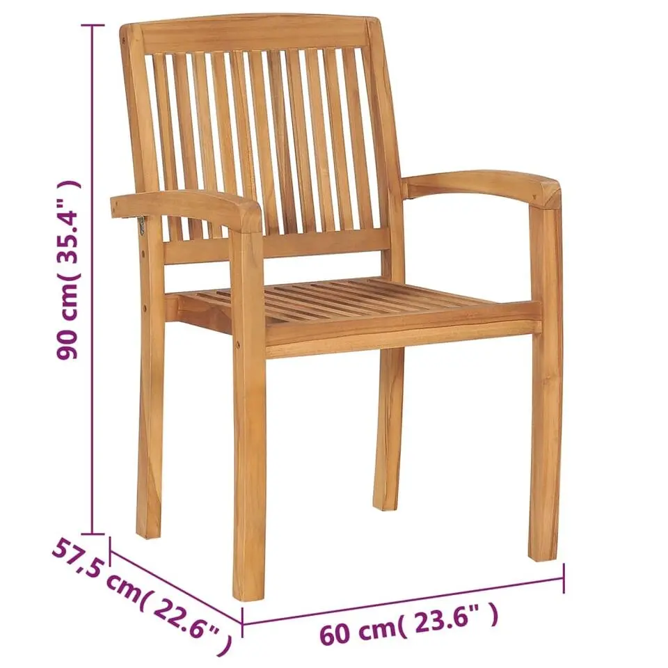 vidaXL - Stapelstoelen - Kussens - Grijs - Hout - 4 stuks