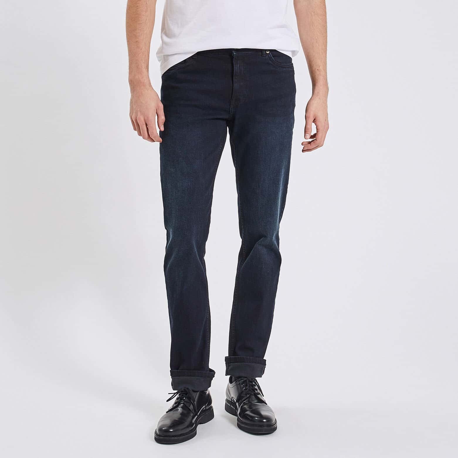Jean regular en coton recyclé waterless Bleu