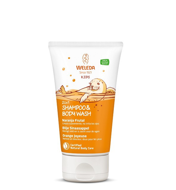 Weleda Kids 2-in-1 Shampoo & Body Wash Fruitige Sinaasappel 150ml