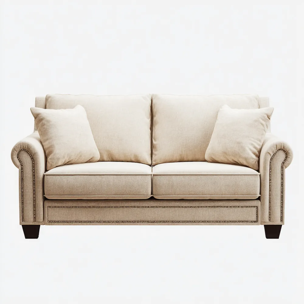 2-Sitzer-Sofa Stoff 180x90x85 cm - Creme - Klassisches Design