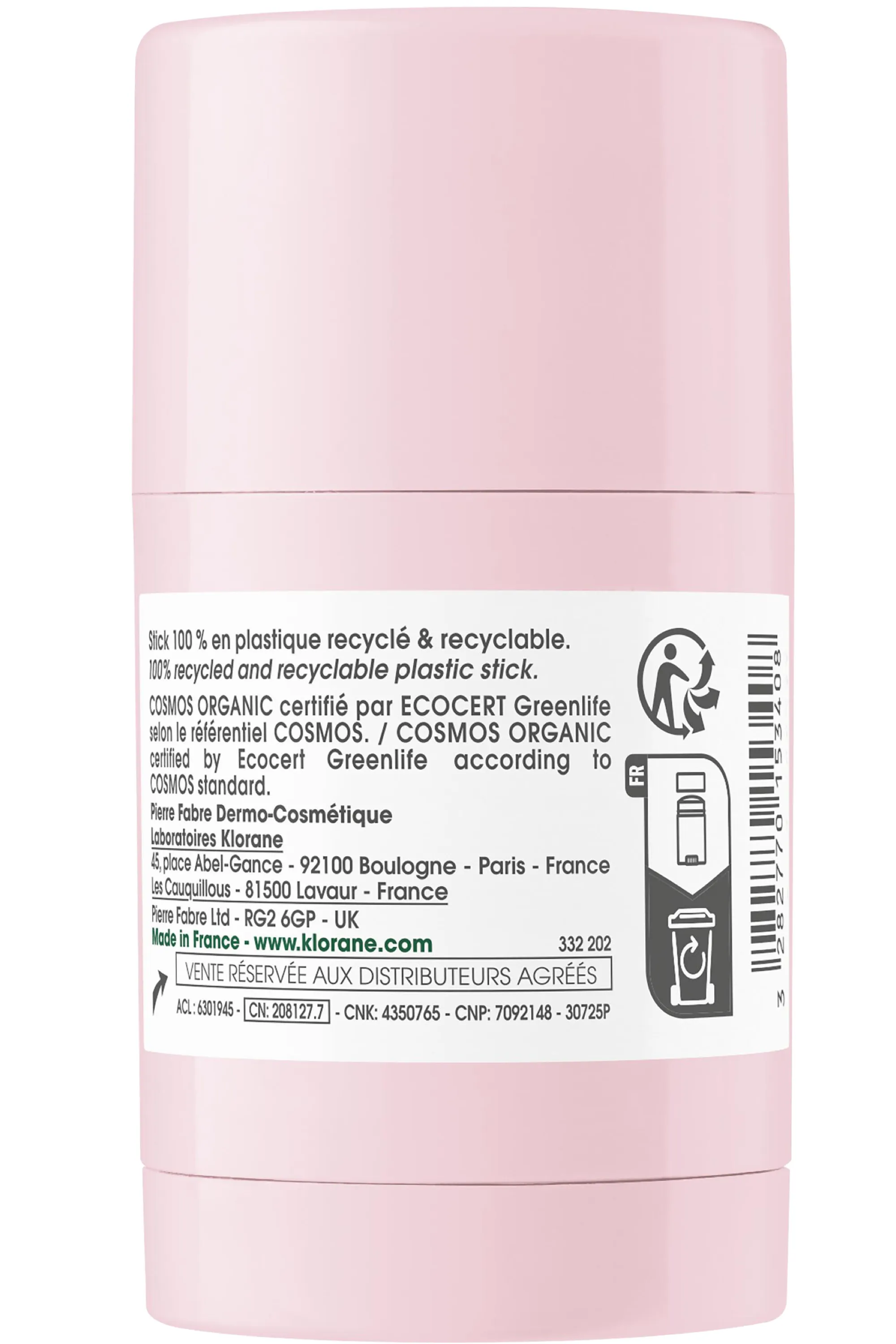 Klorane Masque en stick apaisant à la Pivoine bio-25 ml