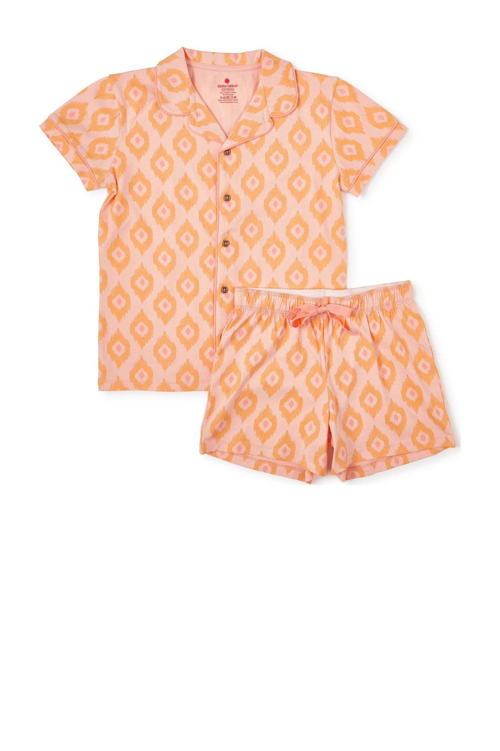 Little Label shortama met all over print oranje