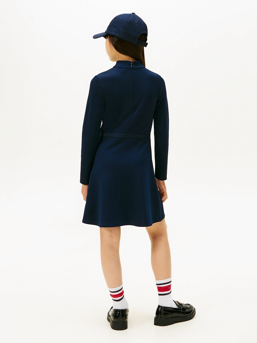 TOMMY HILFIGER<br>Vestido com gola alta e mangas compridas