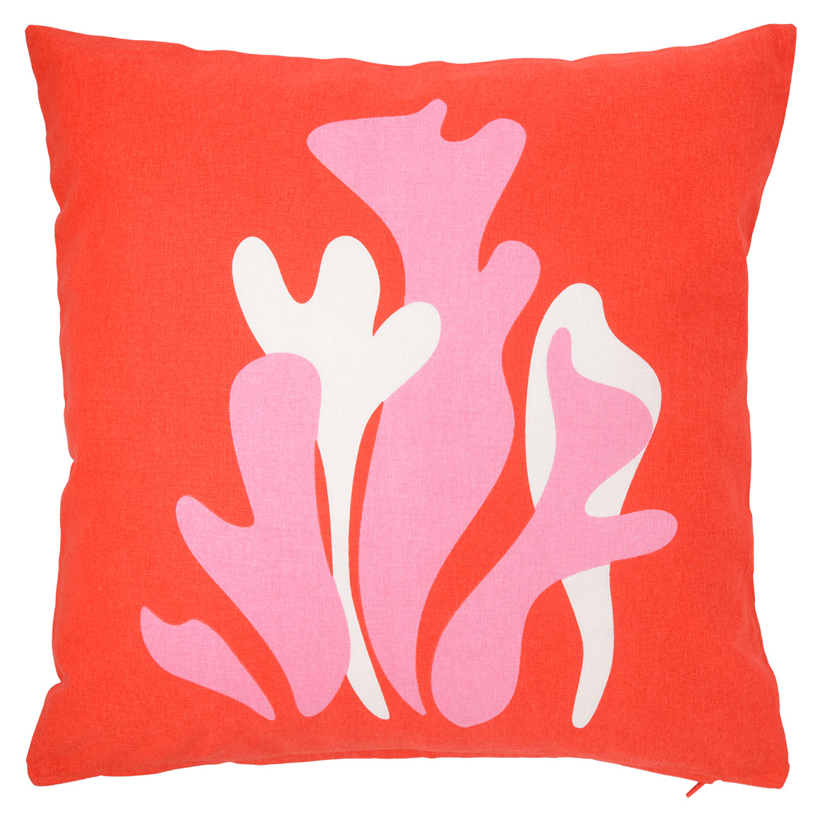 My Home Kissenhüller mit Pflanzen-Print orange / rosa / weiss