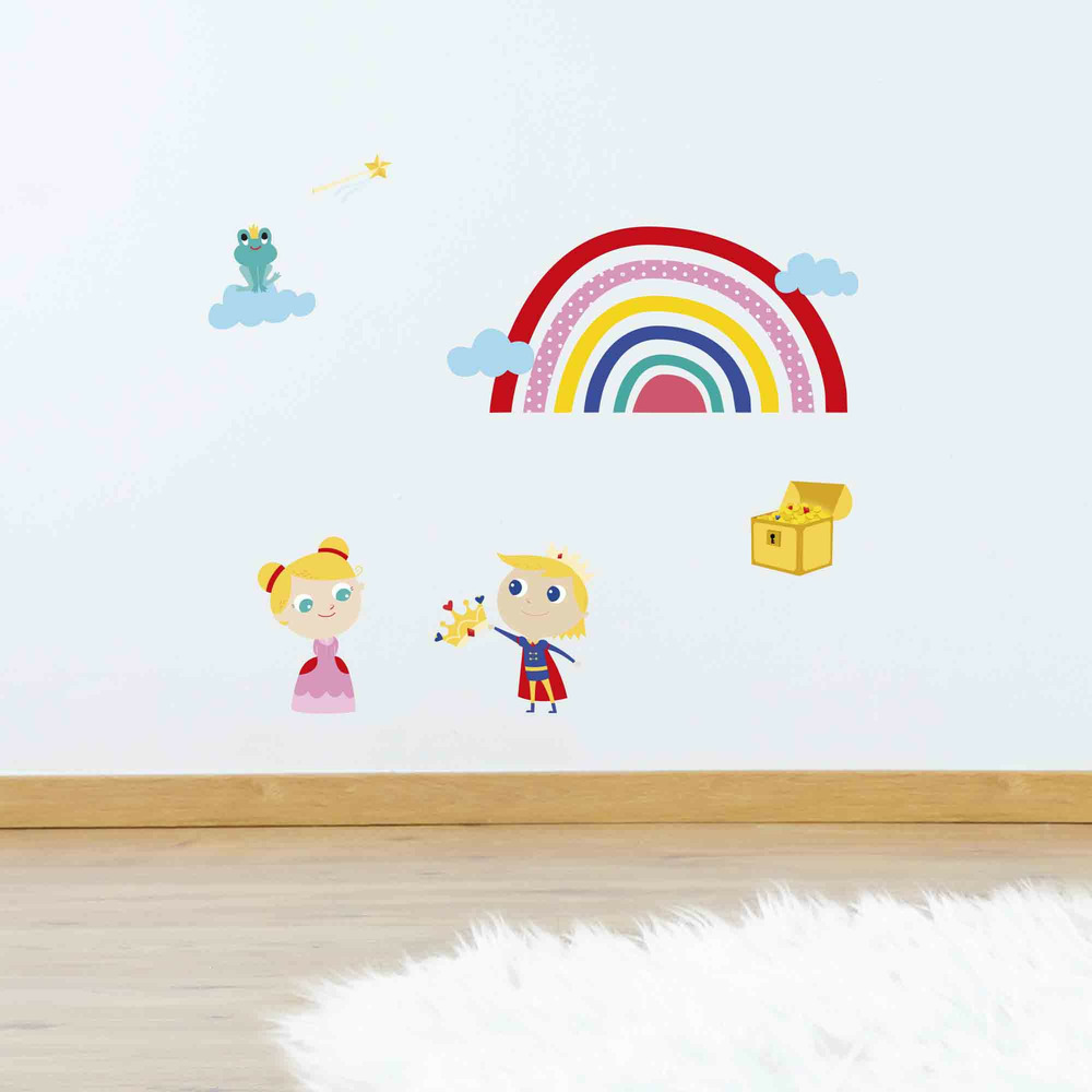 Sticker mural - princesse et prince