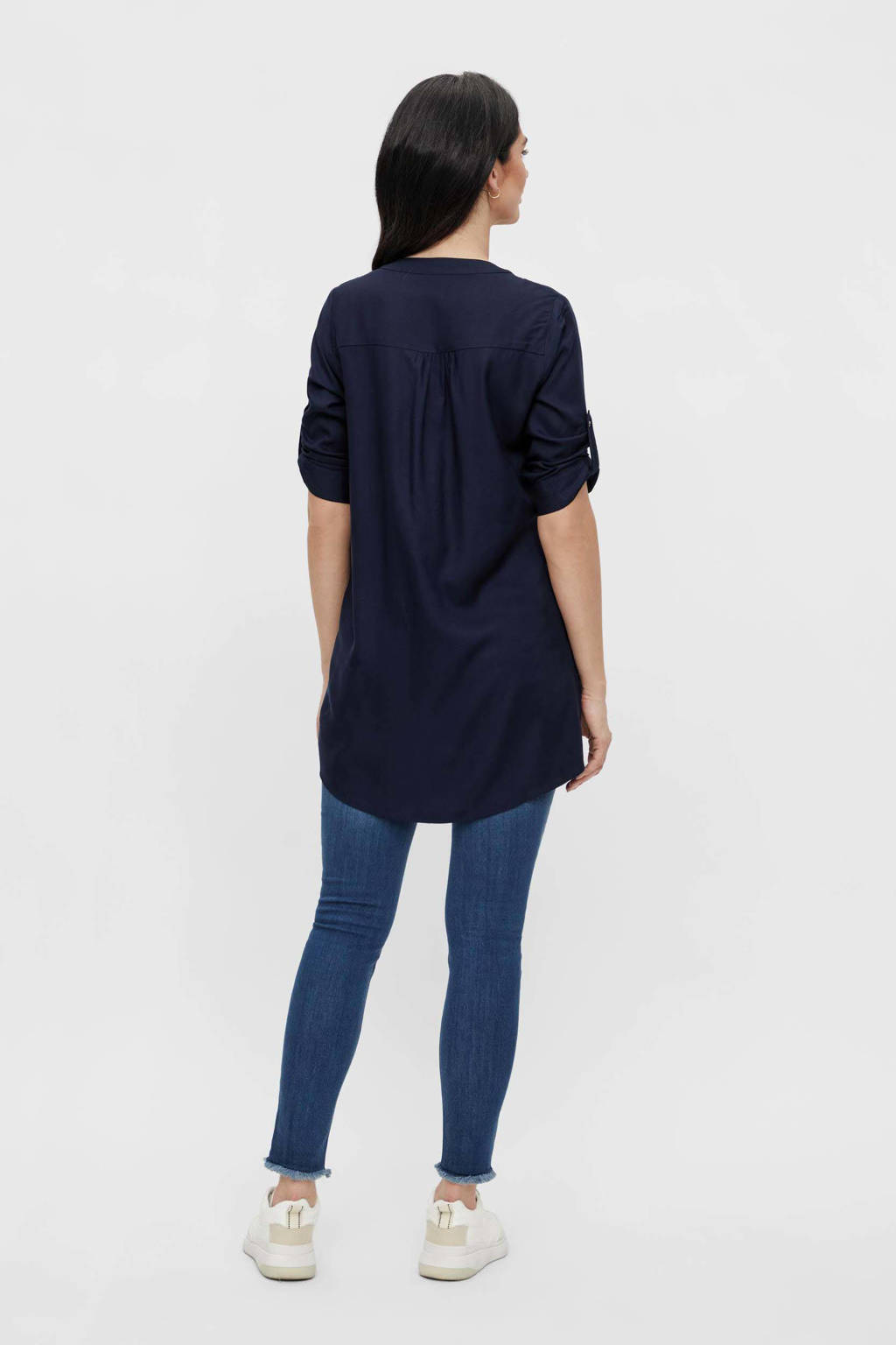 MAMALICIOUS zwangerschaps- en voedingstuniek MLMERCY met ceintuur donkerblauw