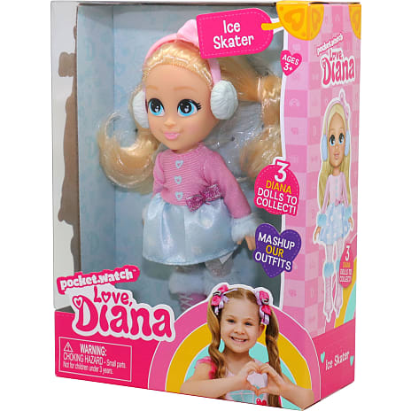 Love Diana dukke skøjteprinsesse - 15 cm