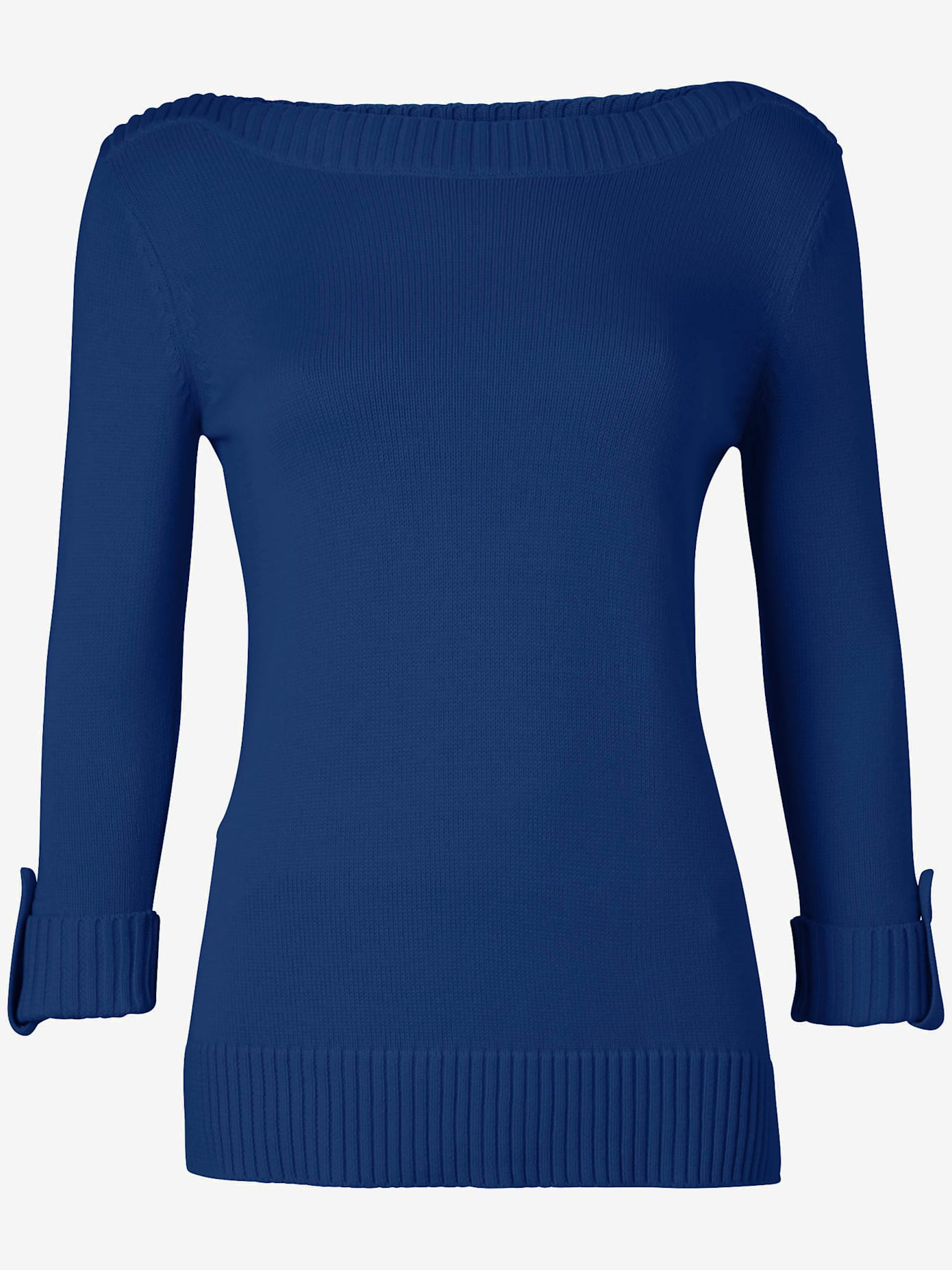 Pull femme manches 3/4 revers boutonnés