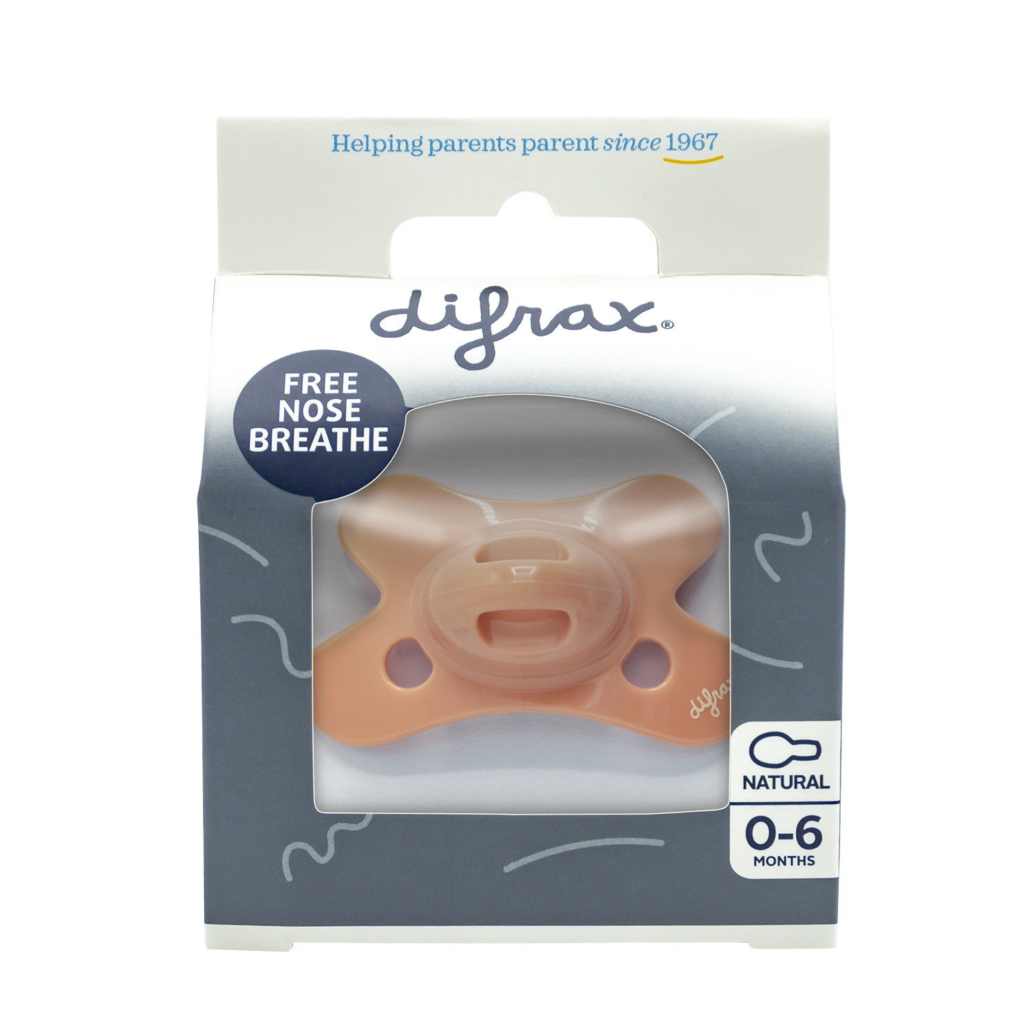 Difrax Fopspeen Natural 0-6 maand Peachy (1 stuk)