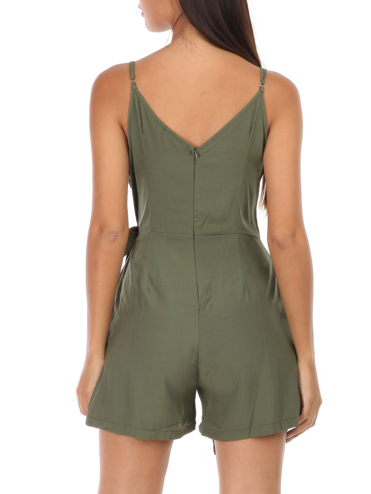 Combi-short portefeuille à bretelles- Kaki