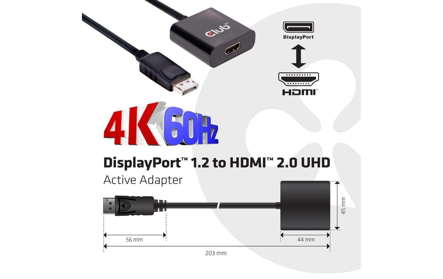 Adapter 4K DisplayPort 1.2 - HDMI 2.0