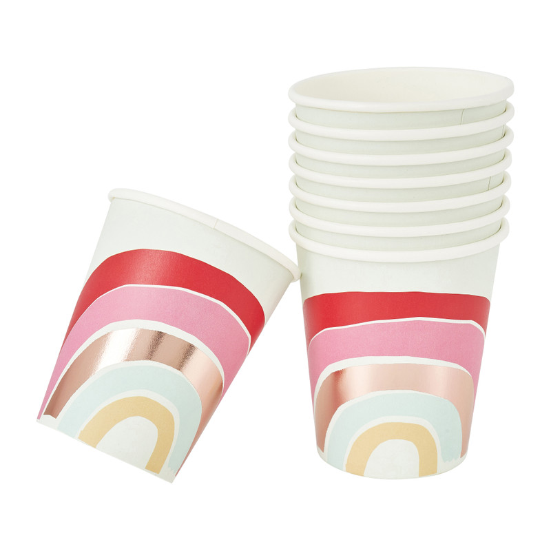 Bekers regenboog - set van 8