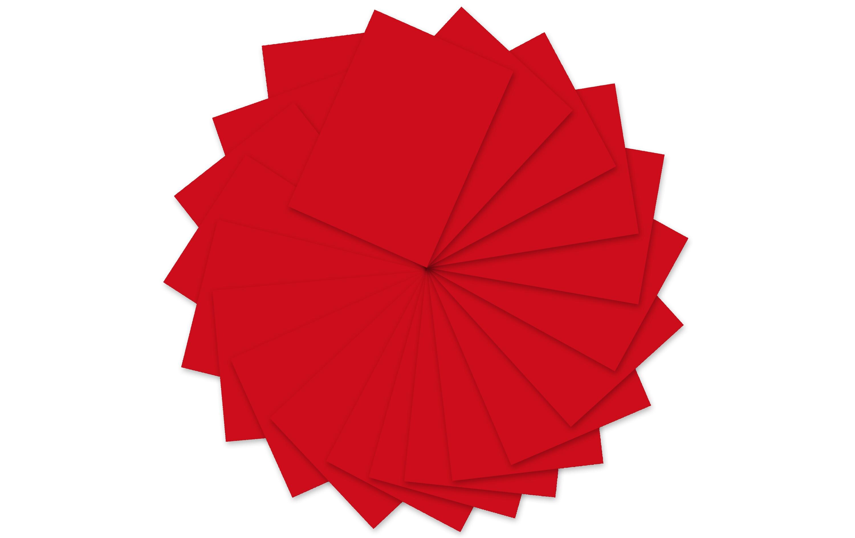Tonzeichenpapier A4, 130 g/m², 100 Blatt, RubinrotTonzeichenpapier in der Grosspackung