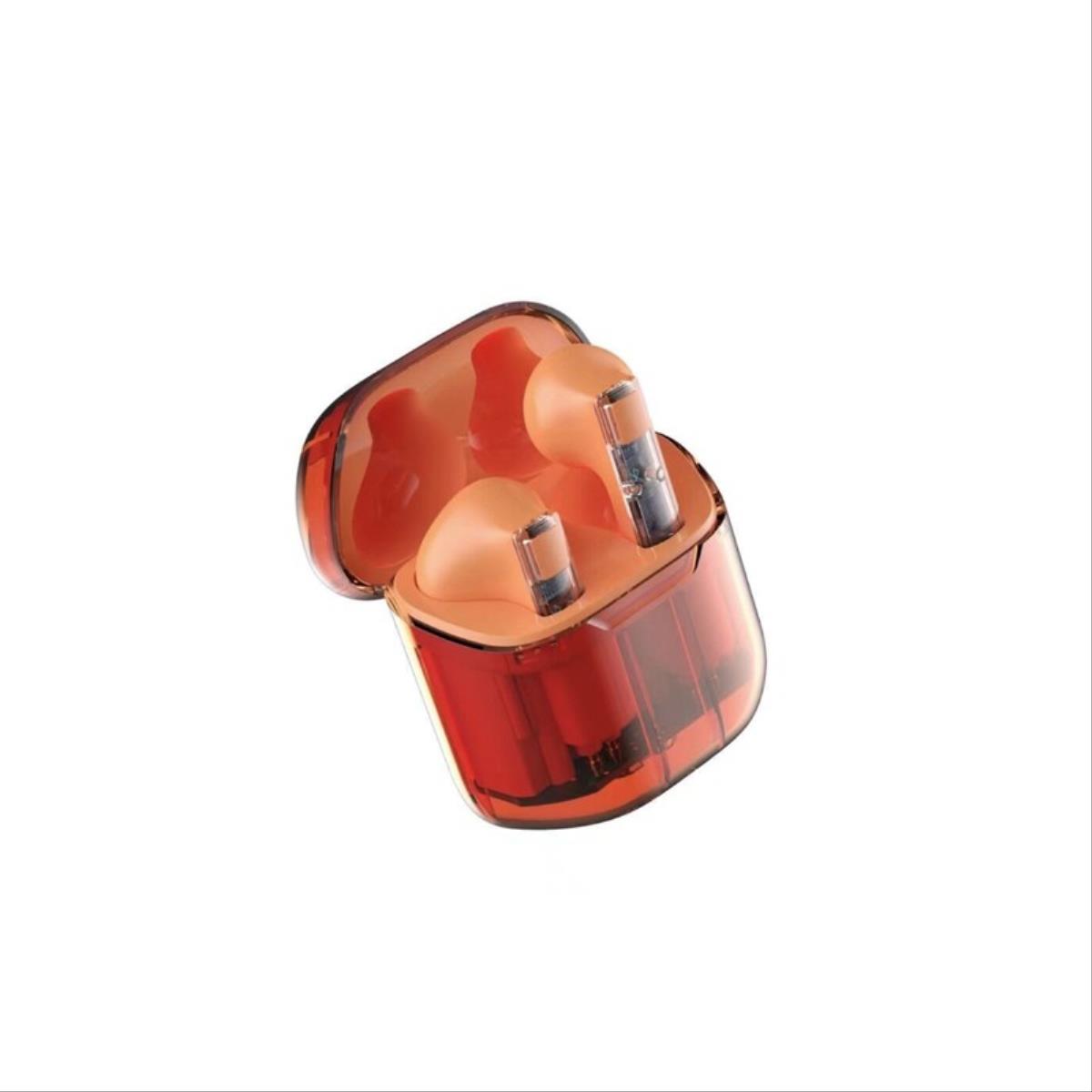 Fones de ouvido sem fio Smartek Bluetooth 5.0 transparentes com estojo de carregamento.