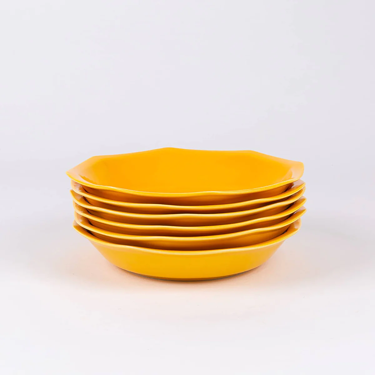Assiette creuse octogonale jaune OGRE La Fabrique
