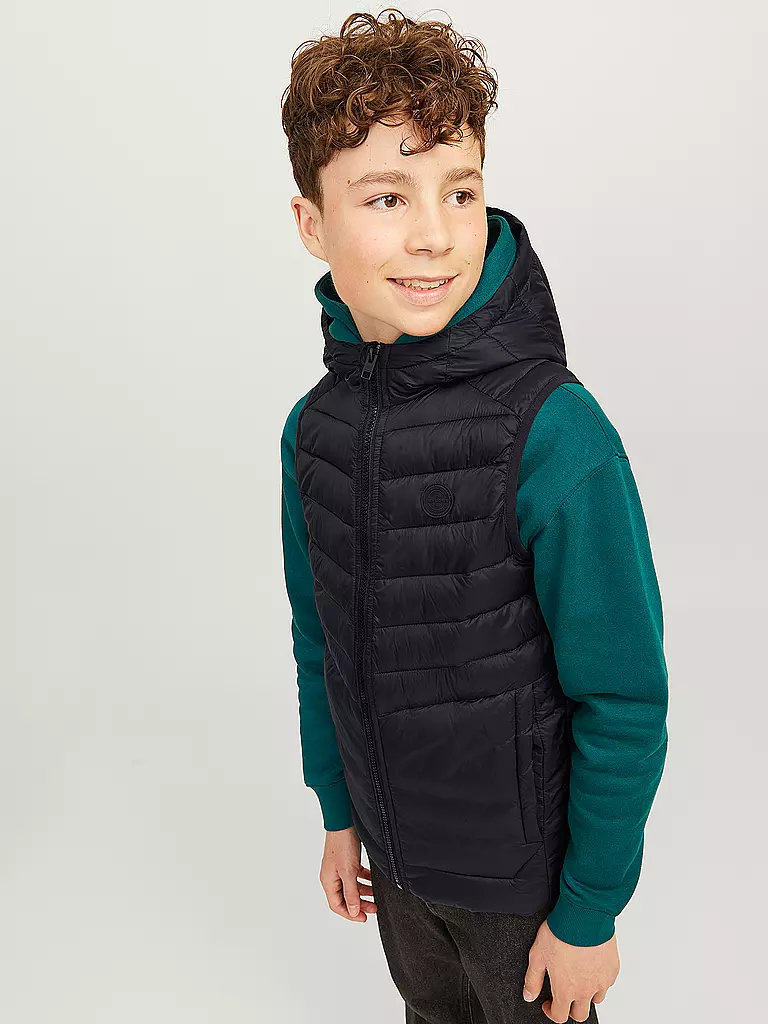 JACK & JONES Jungen Steppgilet JJESPRINT PUFFER schwarz
