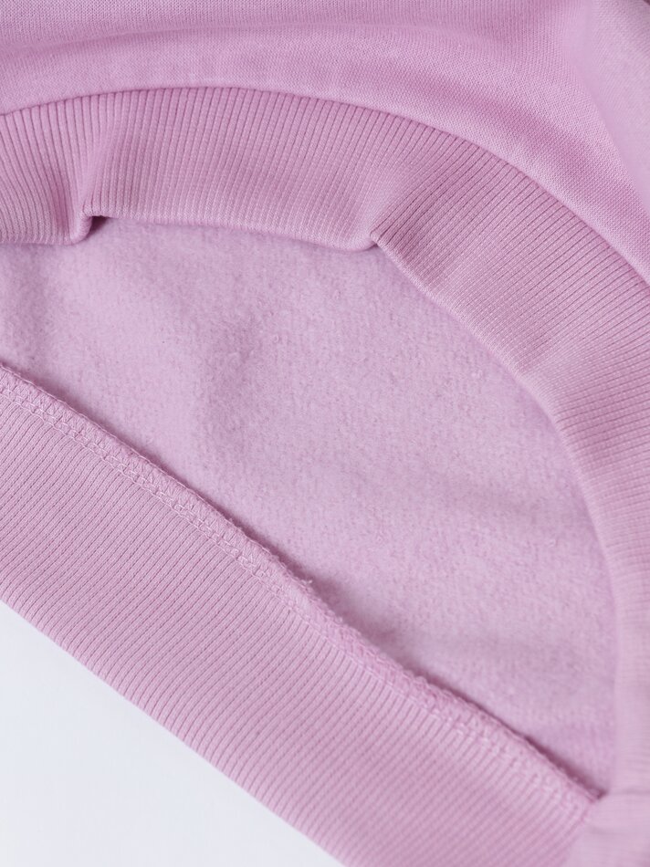 Conjunto com 2 moletons, um liso e outro estampado - Rosa Lilás