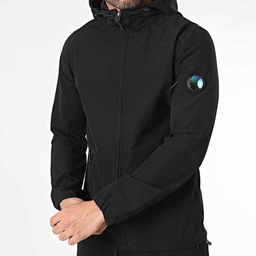 Ensemble Veste Zippée Capuche Et Pantalon Cargo Noir