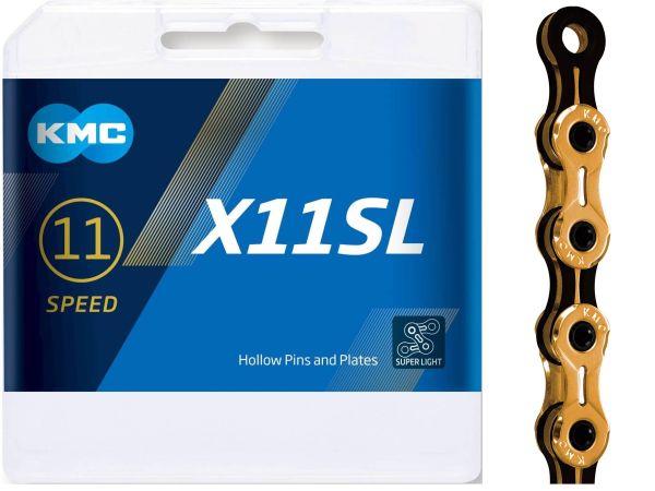 KMC X11 Super Light Gold/Black 11-Speed Kæde, 118 Link