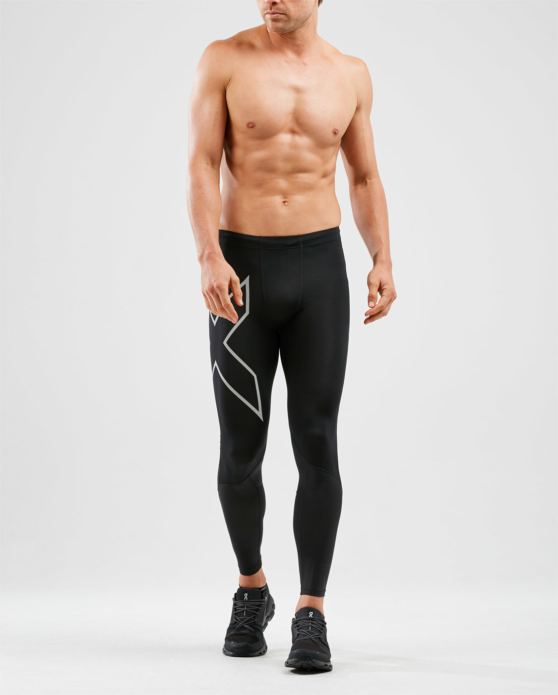 Run Dash Compression Tights M BLK/DNF/Black/Denim Reflective
