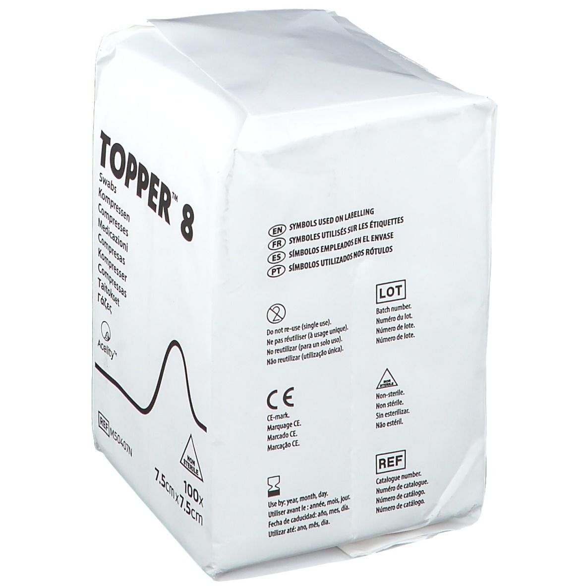 TOPPER® 8 Kompressen unsteril 7,5 x 7,5 cm