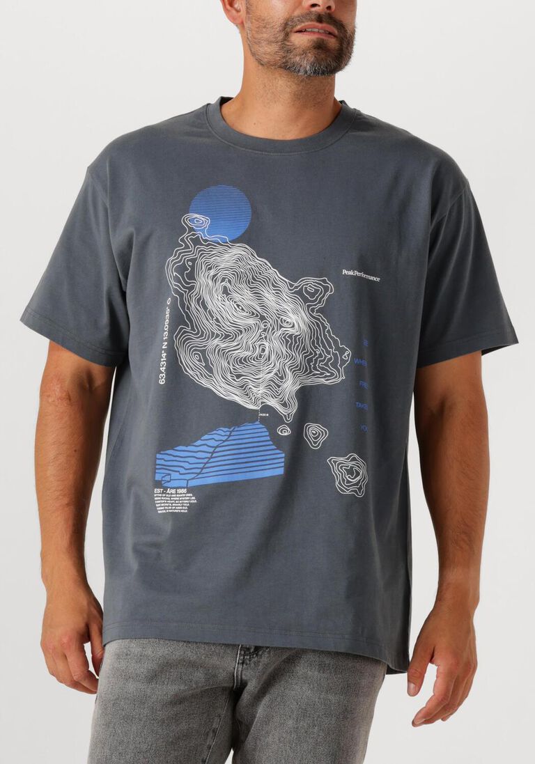 blauwe peak performance t-shirt m graphic tee