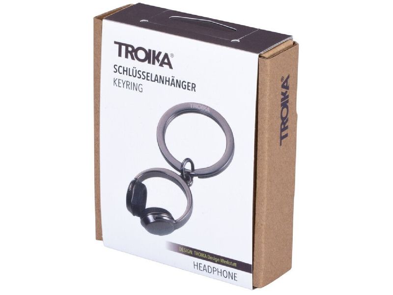 Troika Schlüsselanhänger Headphone black chrome Schlüsselanhänger Kopfhörer