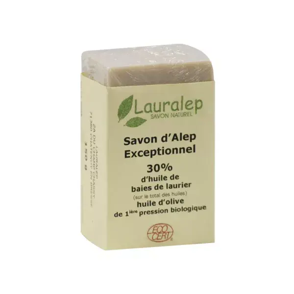 Lauralep Savon d'Alep Exceptionnel Bio 30% d'Huile de Laurier 150g