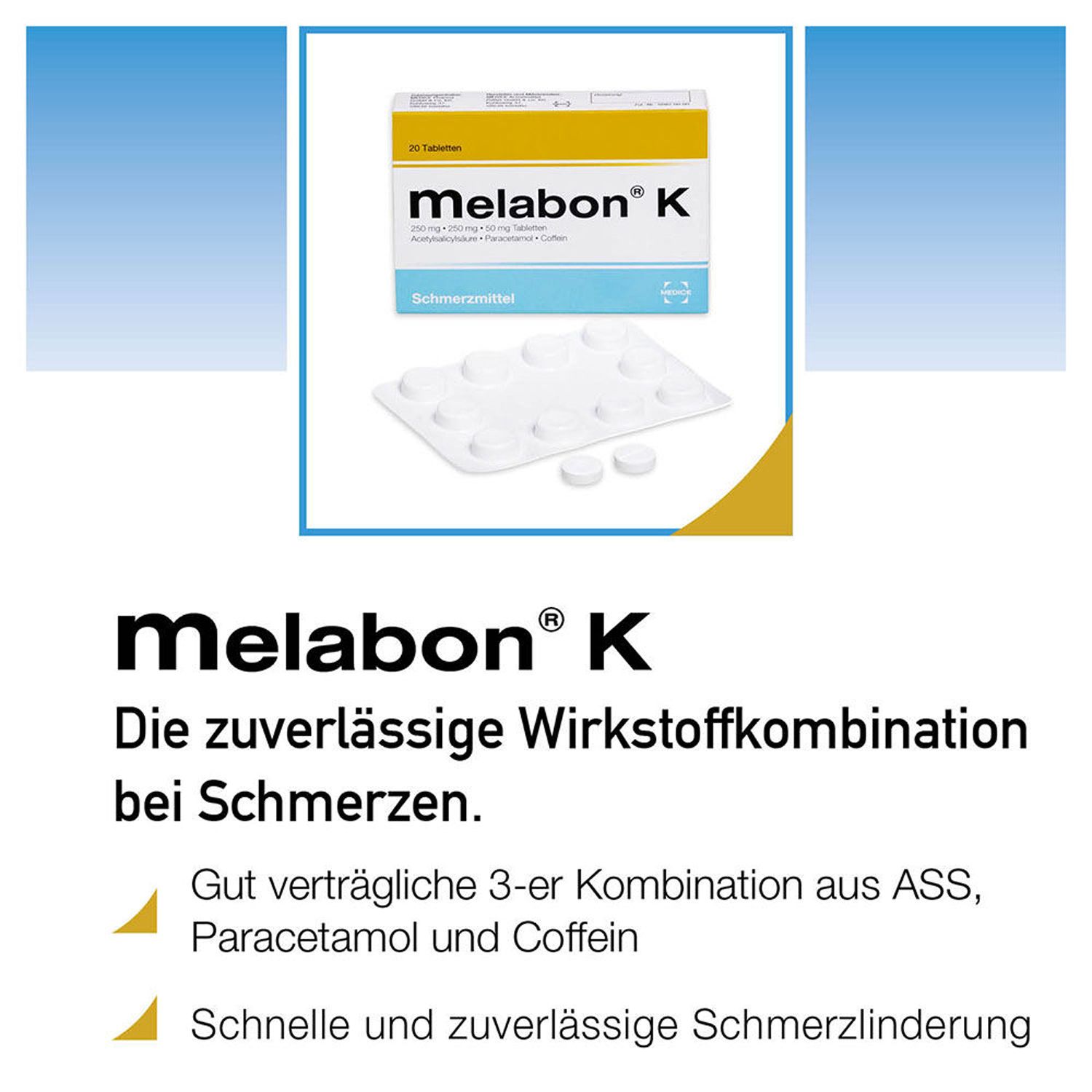Melabon K bei Kopfschmerzen und Zahnschmerzen
