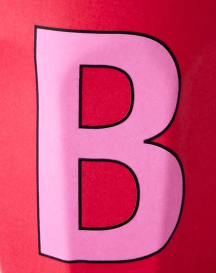 Melamin-Becher LETTER B - MEDIUM in red kiss