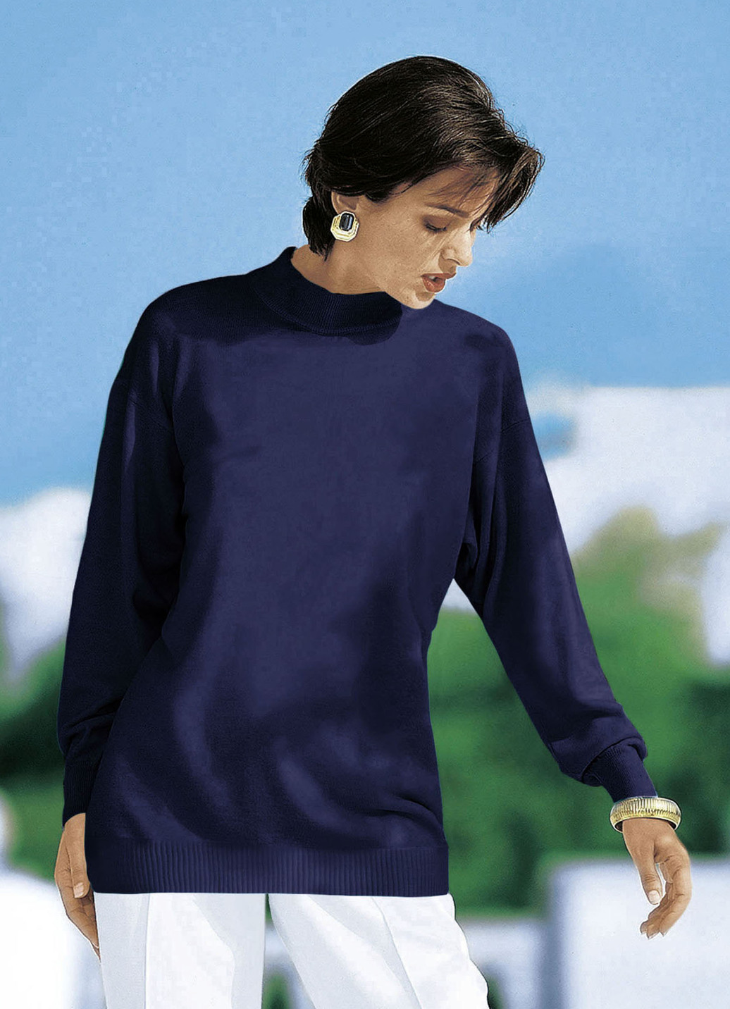 Pullover in Feinstrick mit Schurwolle