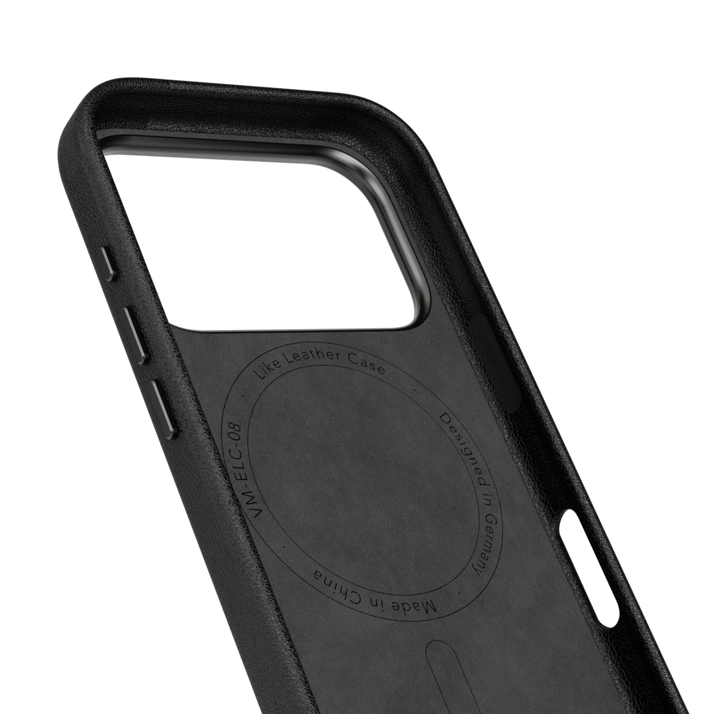 iPhone 17 Pro MagSafe Schutzhülle Like Leather Case aus Recycelten Materialien (ELC00018) - Schwarz
