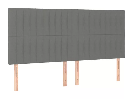 Sommier tapissier et matelas et LED Gris foncé 180x200 cm Tissu