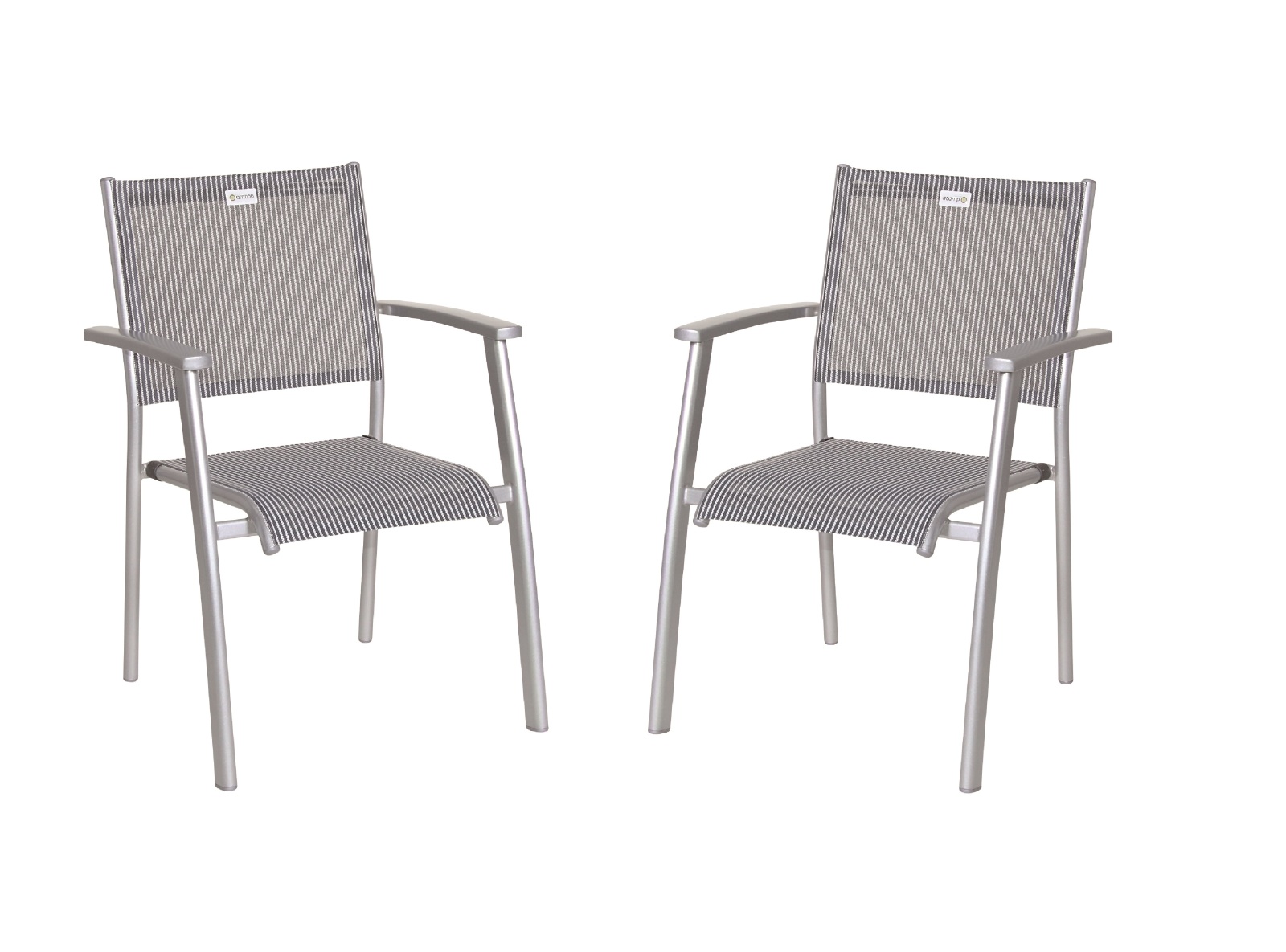 2er-Set Stapelstuhl - platin-grau - Aluminium