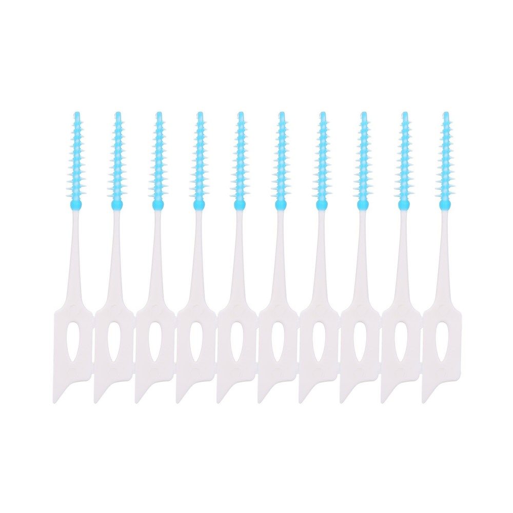 (160er Set) Interdentalbürsten Zahnpflege Zahnzwischenraum Reinigung Zahnseide - Blau / Weiss
