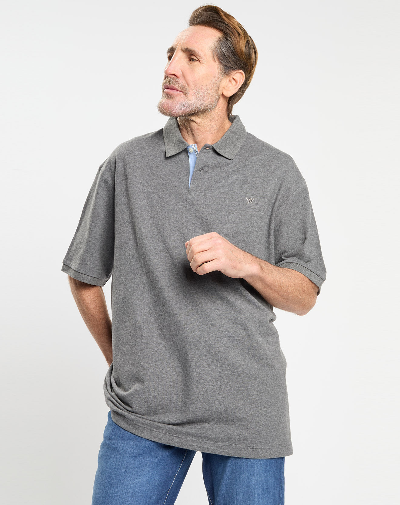 Hackett London Polo Classic Fit gris foncé