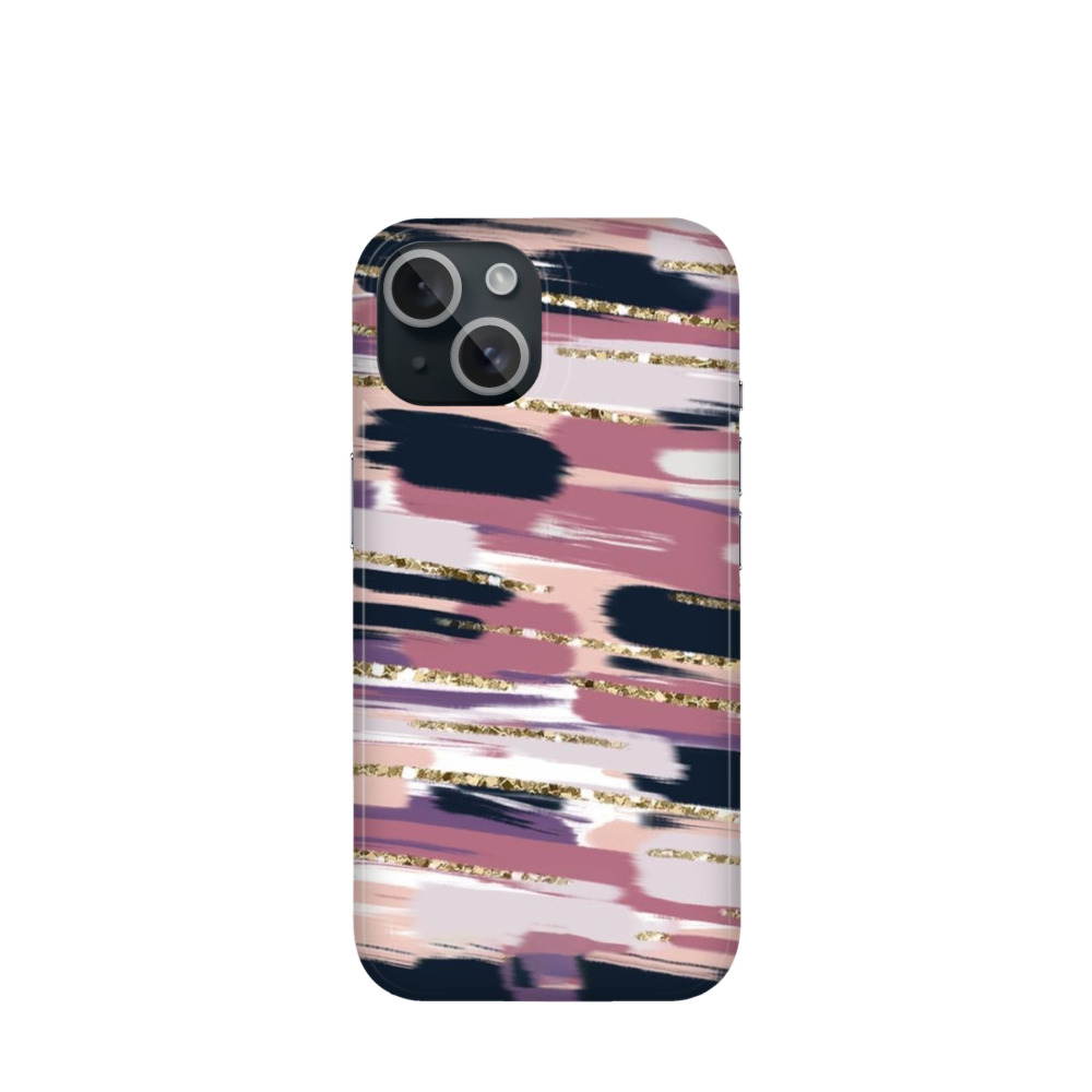 iPhone 15 Kunststoff Hülle Pastell und Glanz - Rosa