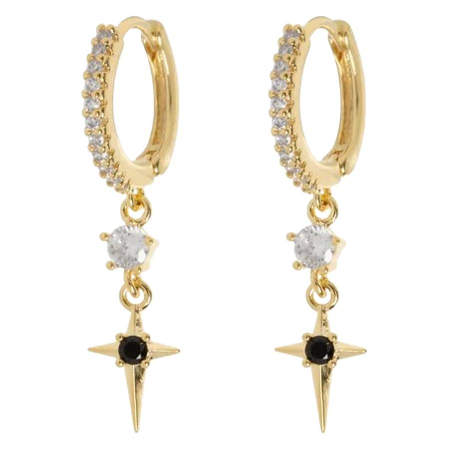 Timi Of Sweden Elvira Crystal Star Statement Hoop Earrings 7mm