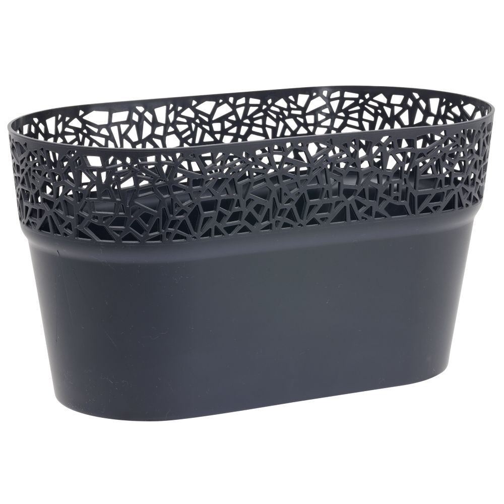 Jardinière tree plastique gris anthracite 27,5x14,5xH14,8cm