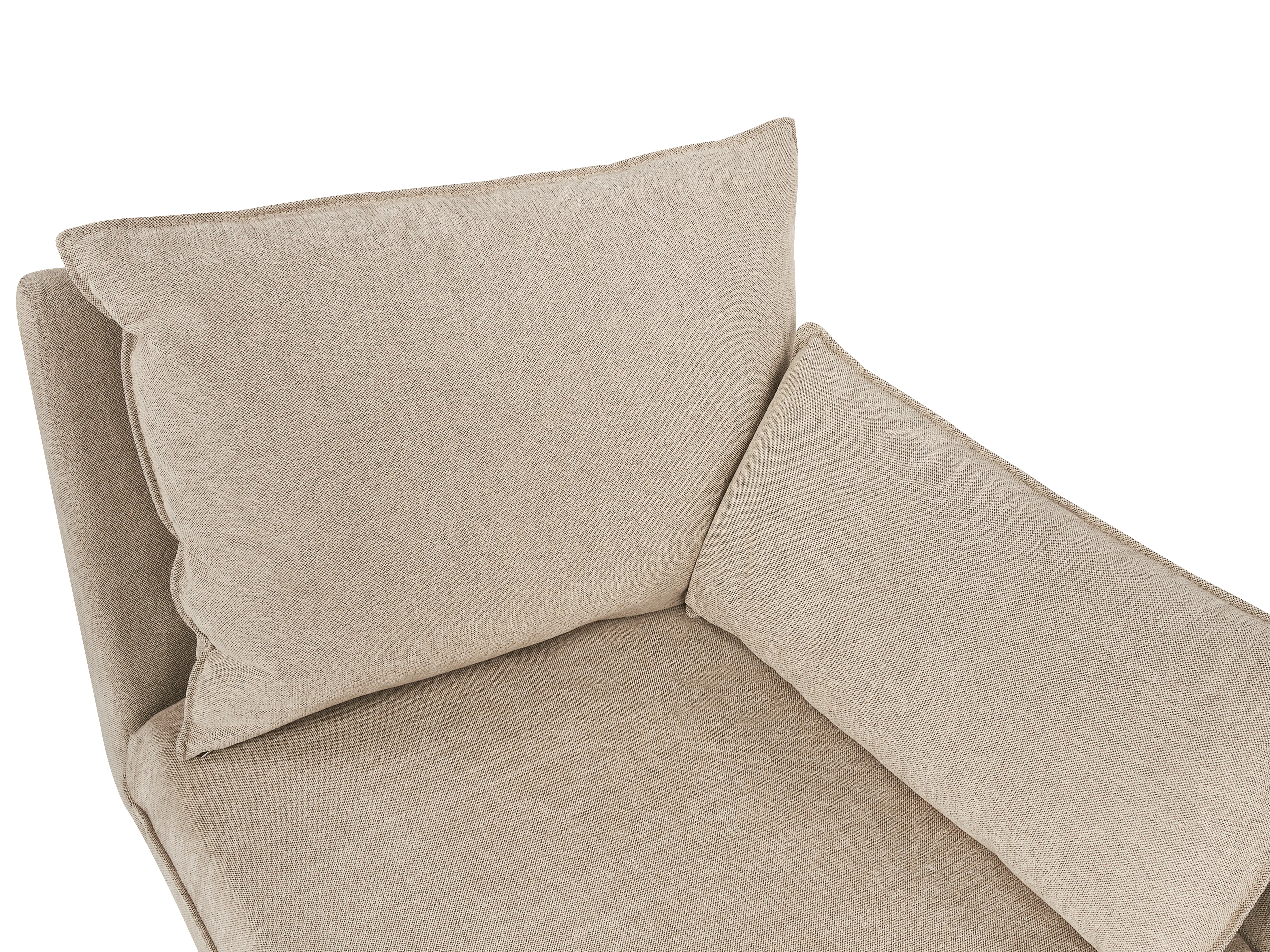 Linkszijdige chaise longue YERRES Stof Beige