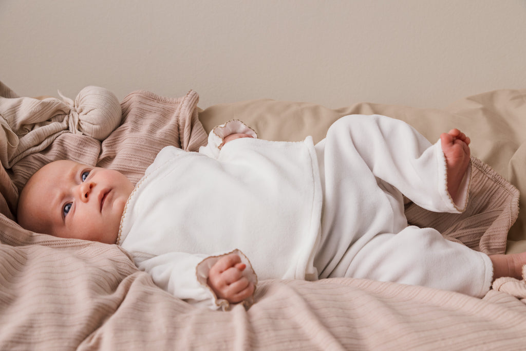 Tuba Wrap LS, Bluse - Grey Sand picot