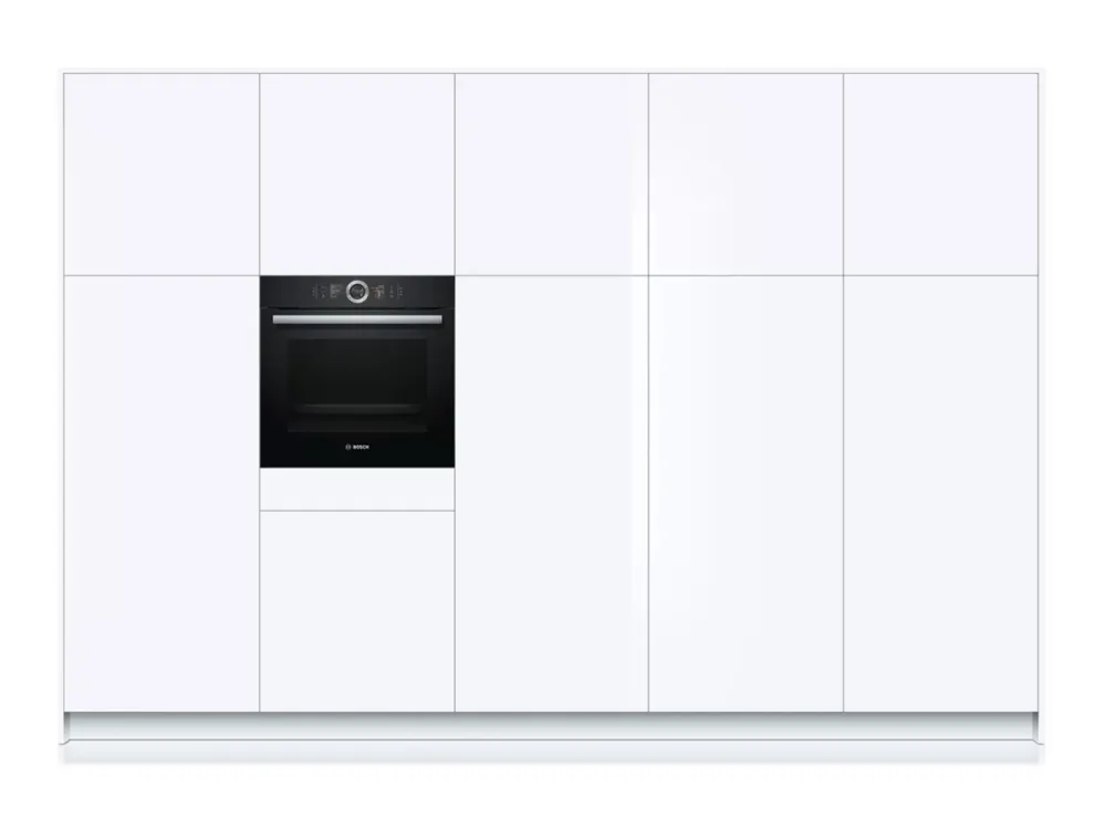 Bosch Serie | 8 HSG636BB1 - Ovn - med dampfunktion - til indbygning - niche - bredde: 56 cm - dybde: 55 cm - højde: 58.5 cm - med selv-rengøring - Klasse A  - sort