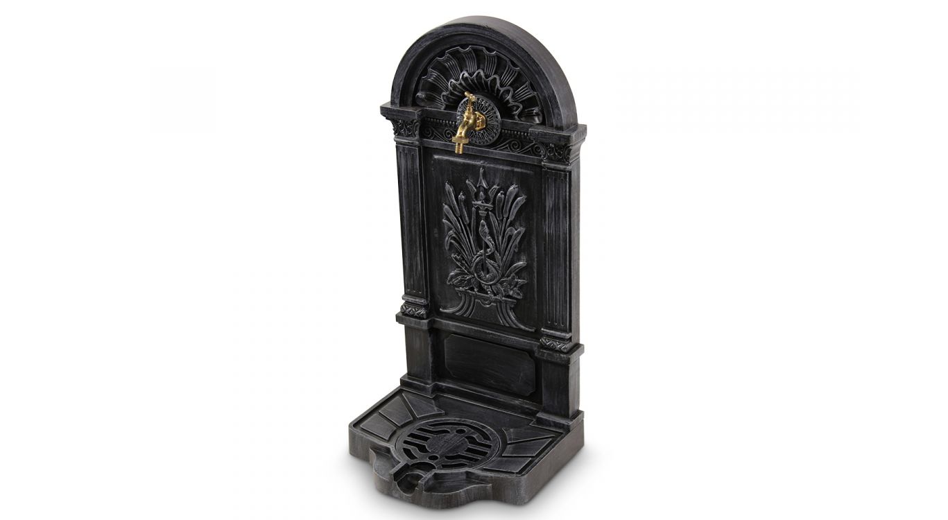 Fontaine de jardin aluminium gris 39x33x73cm