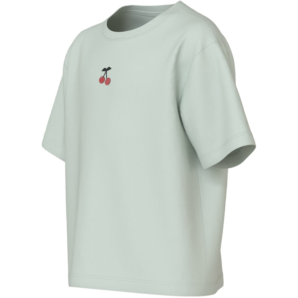 Køb Name It Pale Aqua Cherry Embroidery Nkfvictoria Ss Nreg Top