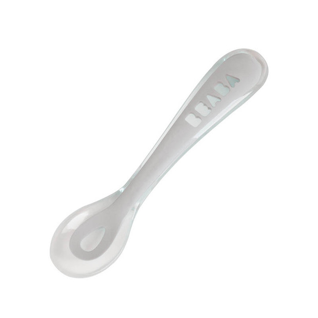 Cuillère silicone 2ème âge Gris - BEABA