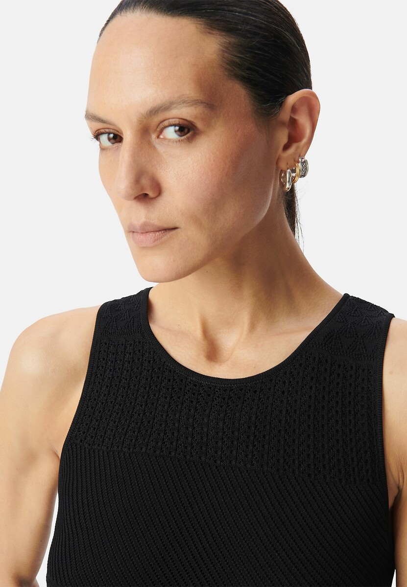 IKKS<br>Vestido longo sem mangas em malha vazada