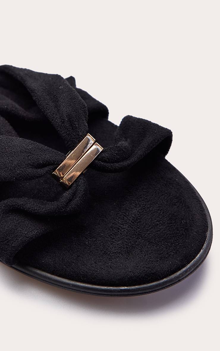 Noir Sandales Mules À Brides Multiples En Synthétique Coupe Large