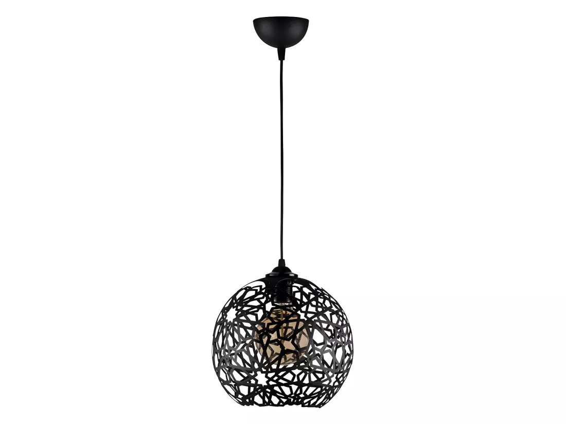 Suspension filaire en métal à hauteur réglable - D. 25 x H. 39 /119 cm - Noir - CELINDRA
